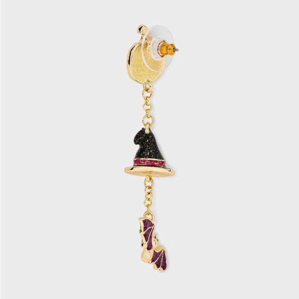 Sugarfix Baublebar Pumpkin Witch Hat Bat Creatures Drop Halloween Earrings NWT - Picture 8 of 10